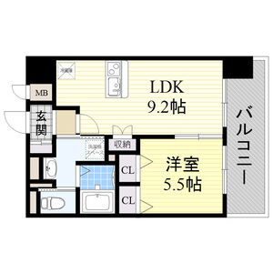 1DK 間取り図