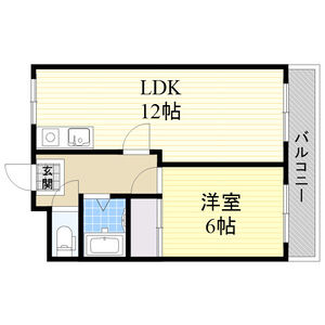 1LDK 間取り図