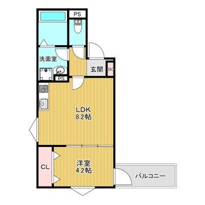 1DK 間取り図