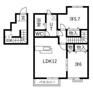 2LDK 間取り図