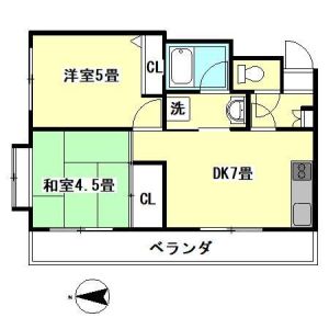2DK 間取り図