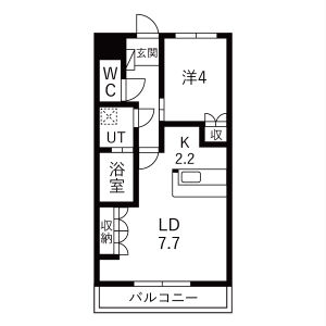1LDK 間取り図