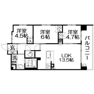 3LDK 間取り図