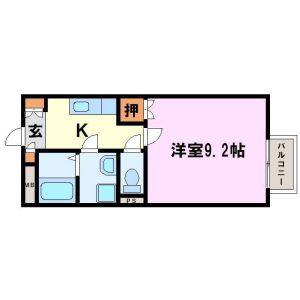 1K 間取り図