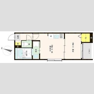 1DK 間取り図