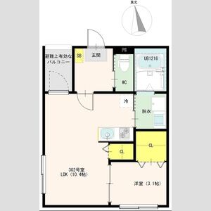 1LDK 間取り図