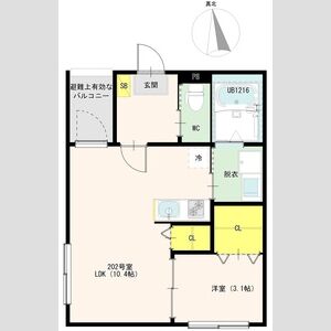 1LDK 間取り図