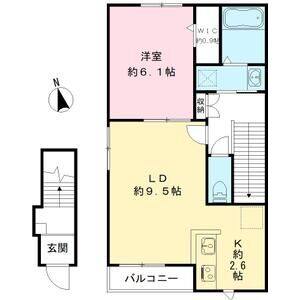 1LDK 間取り図