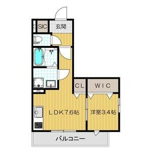 1DK 間取り図