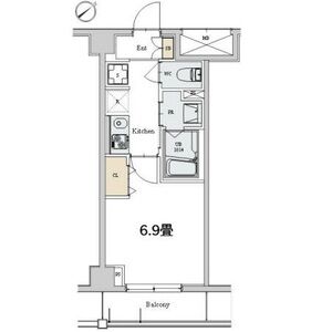 1K 間取り図