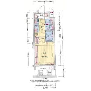 1K 間取り図