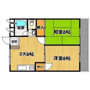2DK 間取り図