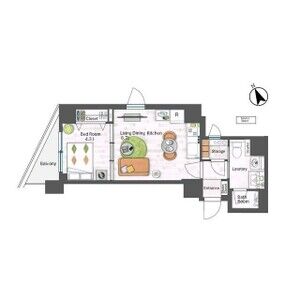 1LDK 間取り図