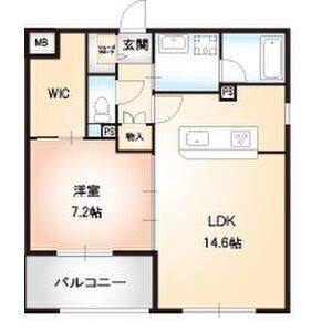 1LDK 間取り図