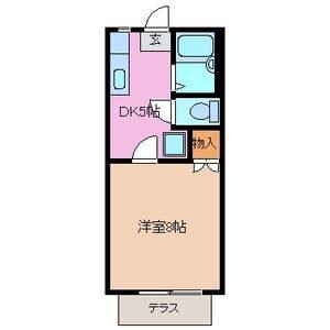 1DK 間取り図