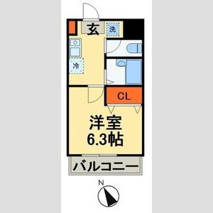 1K 間取り図