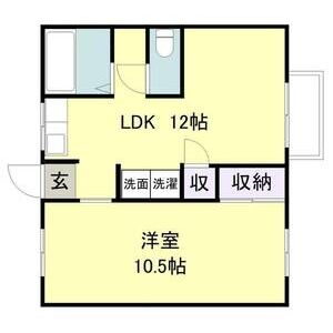 1LDK 間取り図