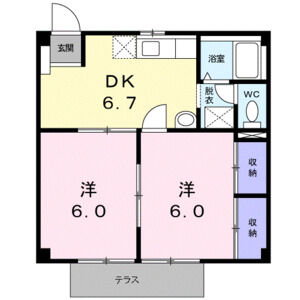 2DK 間取り図