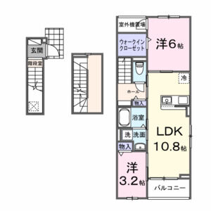 2LDK 間取り図