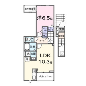 1LDK 間取り図