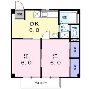 2DK 間取り図