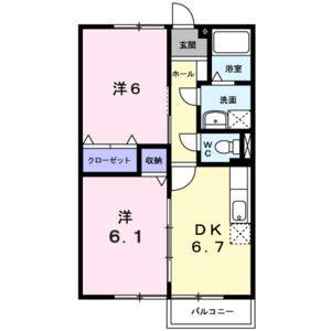 2DK 間取り図