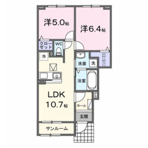 2LDK 間取り図