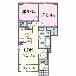 2LDK 間取り図