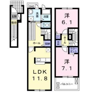 2LDK 間取り図