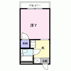 1K 間取り図