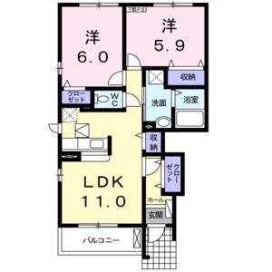 2LDK 間取り図