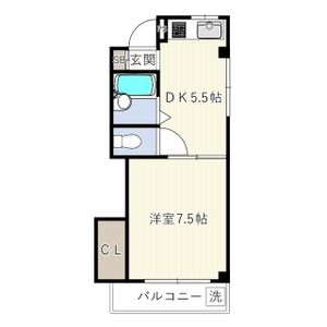 1DK 間取り図