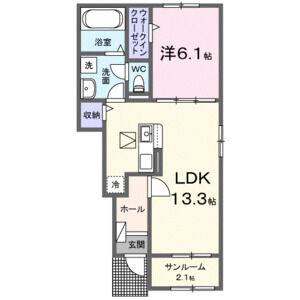 1LDK 間取り図