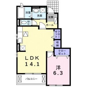 1LDK 間取り図