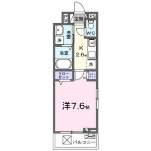 1K 間取り図