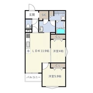 2LDK 間取り図
