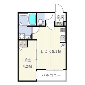 1LDK 間取り図