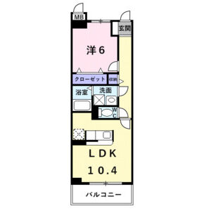1LDK 間取り図