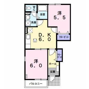 2DK 間取り図
