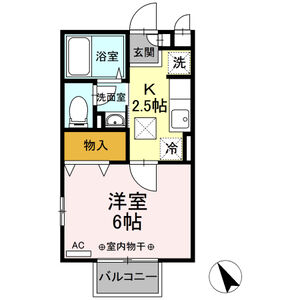 1K 間取り図
