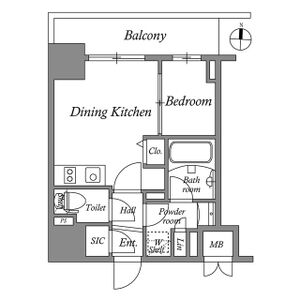 1DK 間取り図