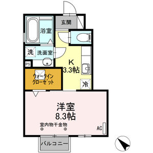 1K 間取り図