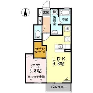 1LDK 間取り図