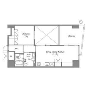 1LDK 間取り図