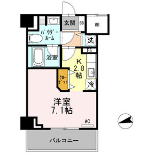 1K 間取り図
