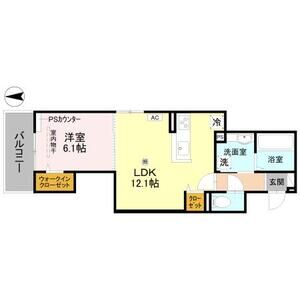 1LDK 間取り図