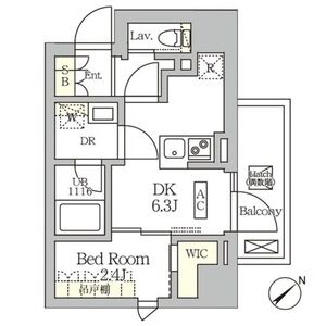 1DK 間取り図