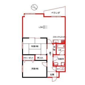 2LDK 間取り図