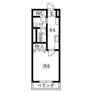 1K 間取り図