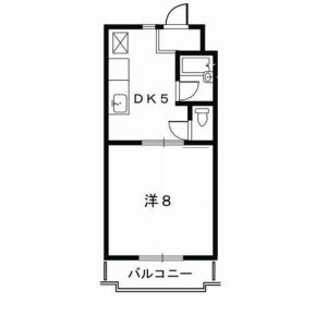 1DK 間取り図
